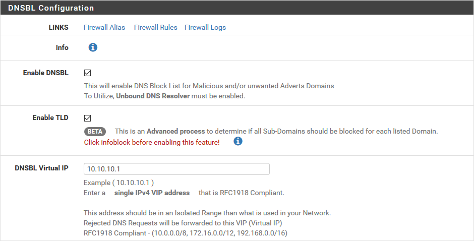 Configuration de DNSBL